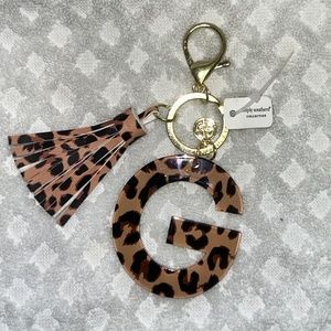 Simply Southern - New With Tags - "G" keychain w/tassel - animal print Leopard